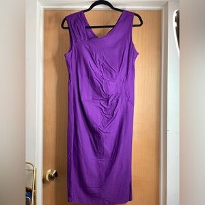Haute Edition Sleeveless Purple Midi Dress Size-Large Power Femme